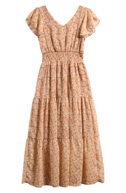Tiered Floral Midi Dress