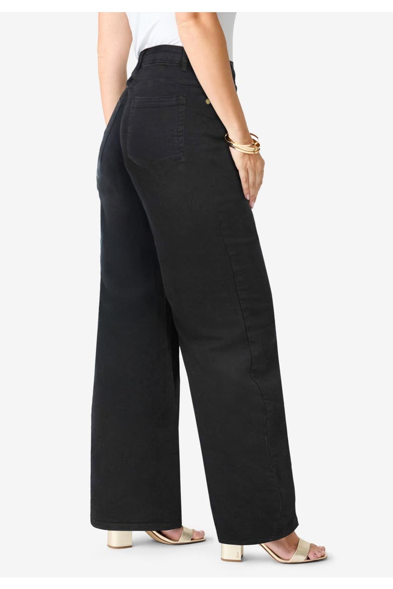 Plus Size 24/7 Stretch Wide Leg Jean, Alternate, color, BLACK DENIM