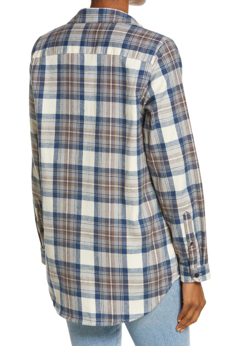 Scotch Plaid Women's Flannel Tunic, Alternate, color, INDIGO TARTAN