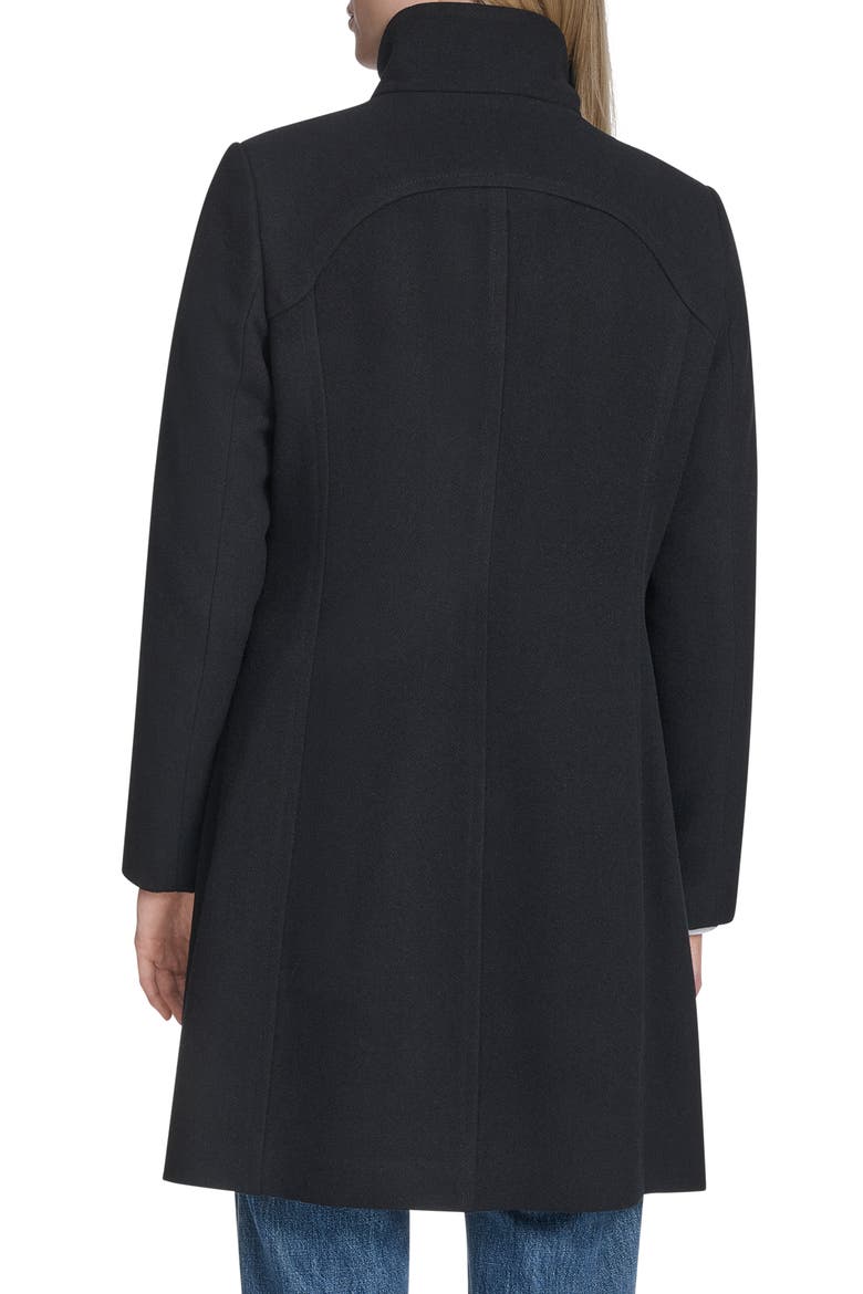 Longline Wool Blend Coat, Alternate, color, BLACK