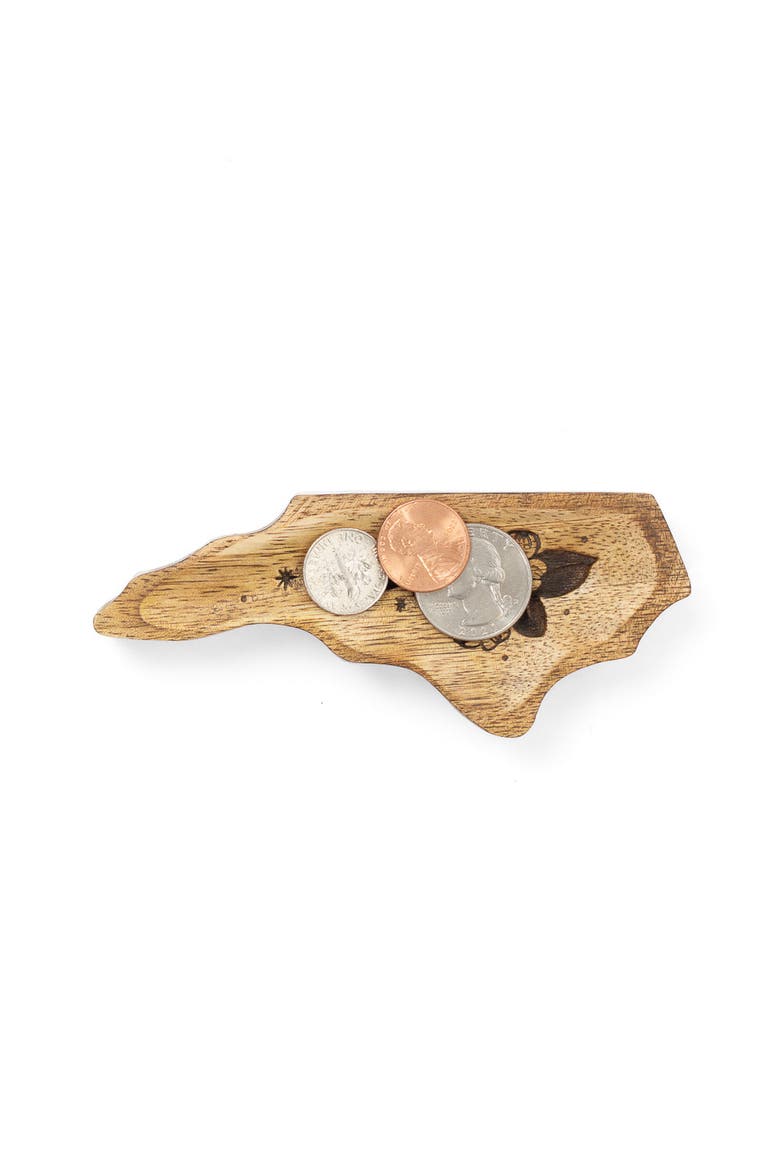 North Carolina State Dogwood Trinket Dish, Alternate, color, Natural