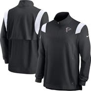 Nike Men's Nike Black/White Atlanta Falcons Sideline Coach Chevron Lockup Quarter-Zip Long Sleeve Top