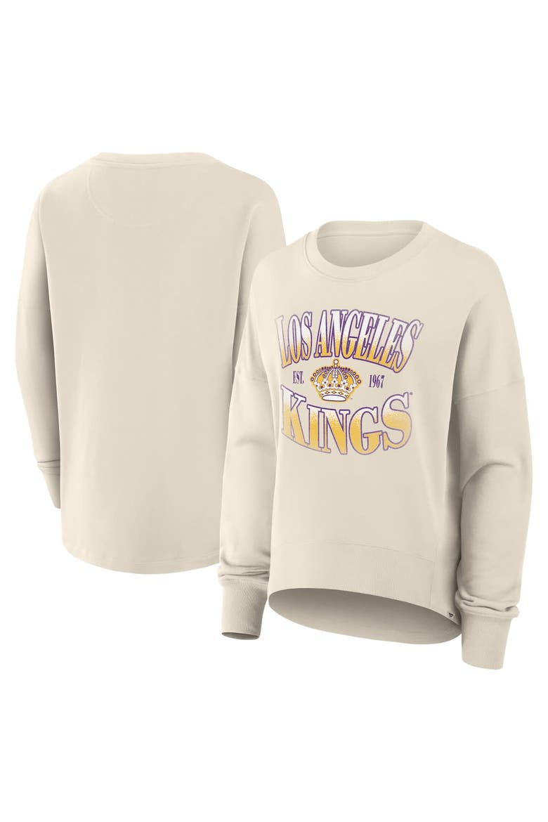 Women's Fanatics Cream Los Angeles Kings Oversized Vintage Slice Pullover Sweatshirt, Alternate, color, Cream