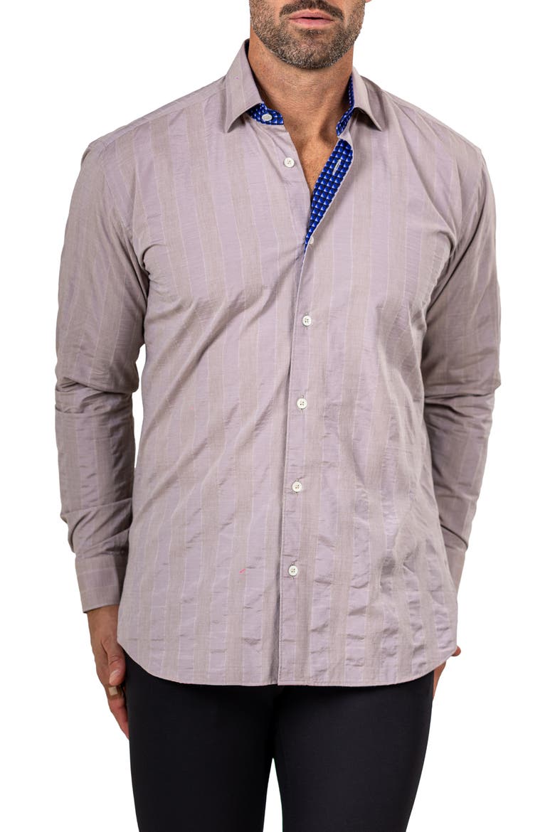 Fibonacci Marthy Contemporary Fit Button-Up Shirt, Alternate, color, BROWN