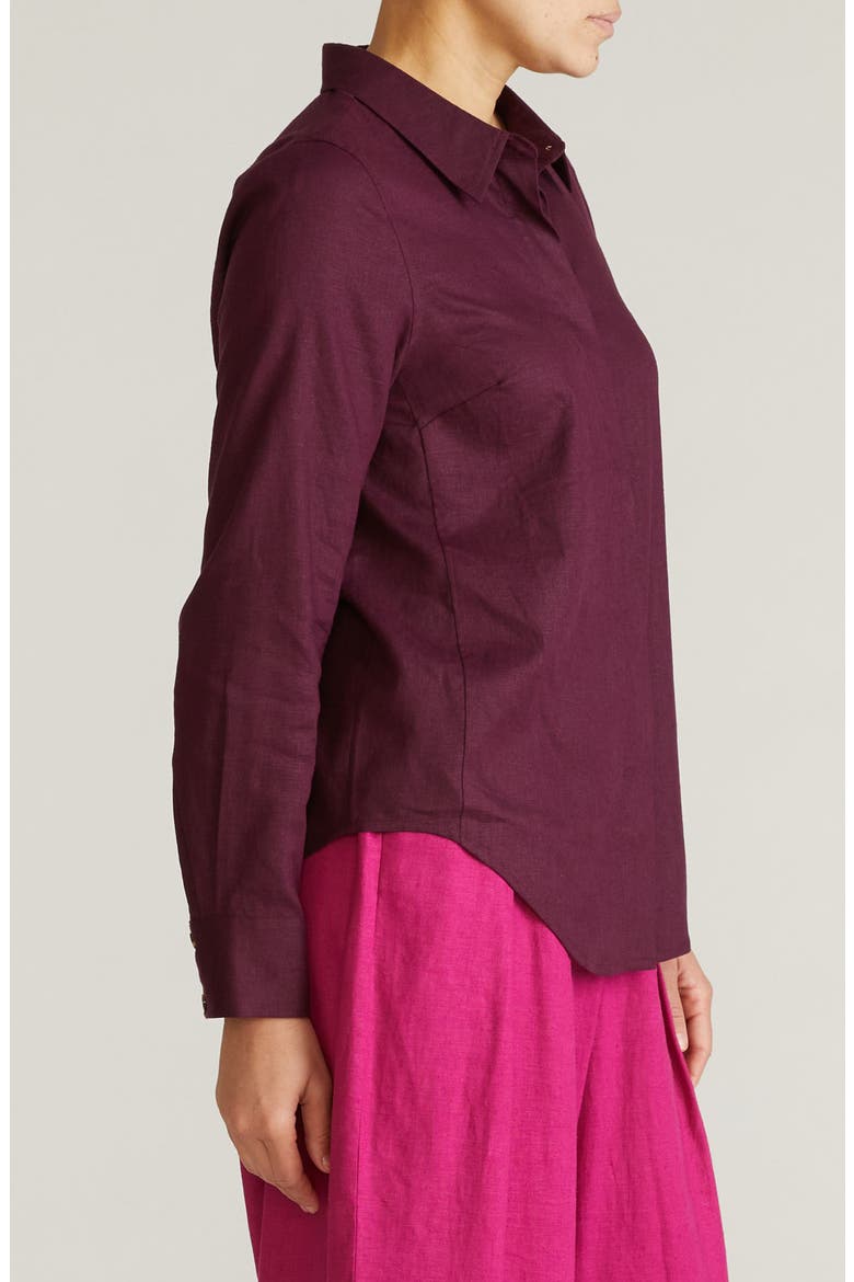 Elbe Long Sleeve Button-Up Shirt, Alternate, color, ACAI PURPLE
