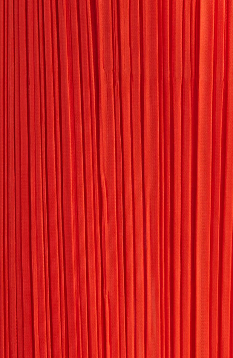 Pleats Please Issey Miyake Monthly Colors February Pleated Long Sleeve Midi Dress, Alternate, color, Red