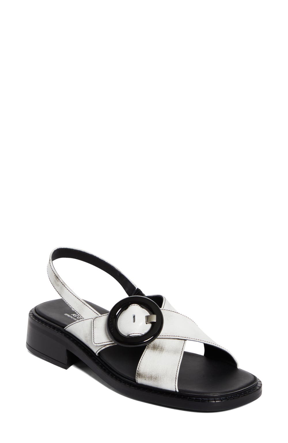 Re-Edition 1996 Crisscross Calfskin Leather Sandal, color, BIANCO
