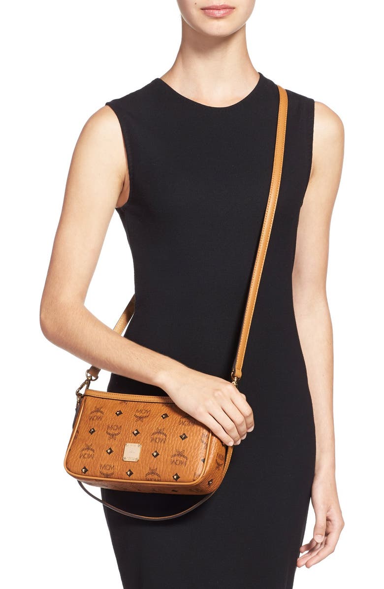 MCM 'Gold Visetos' Shoulder Bag, Alternate, color,