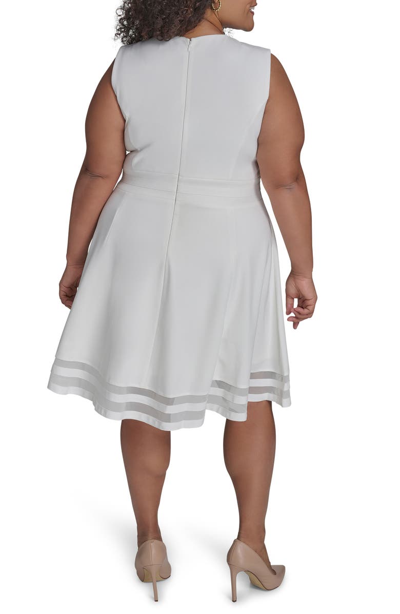 Calvin Klein Scuba Crepe Dress, Alternate, color, Cream