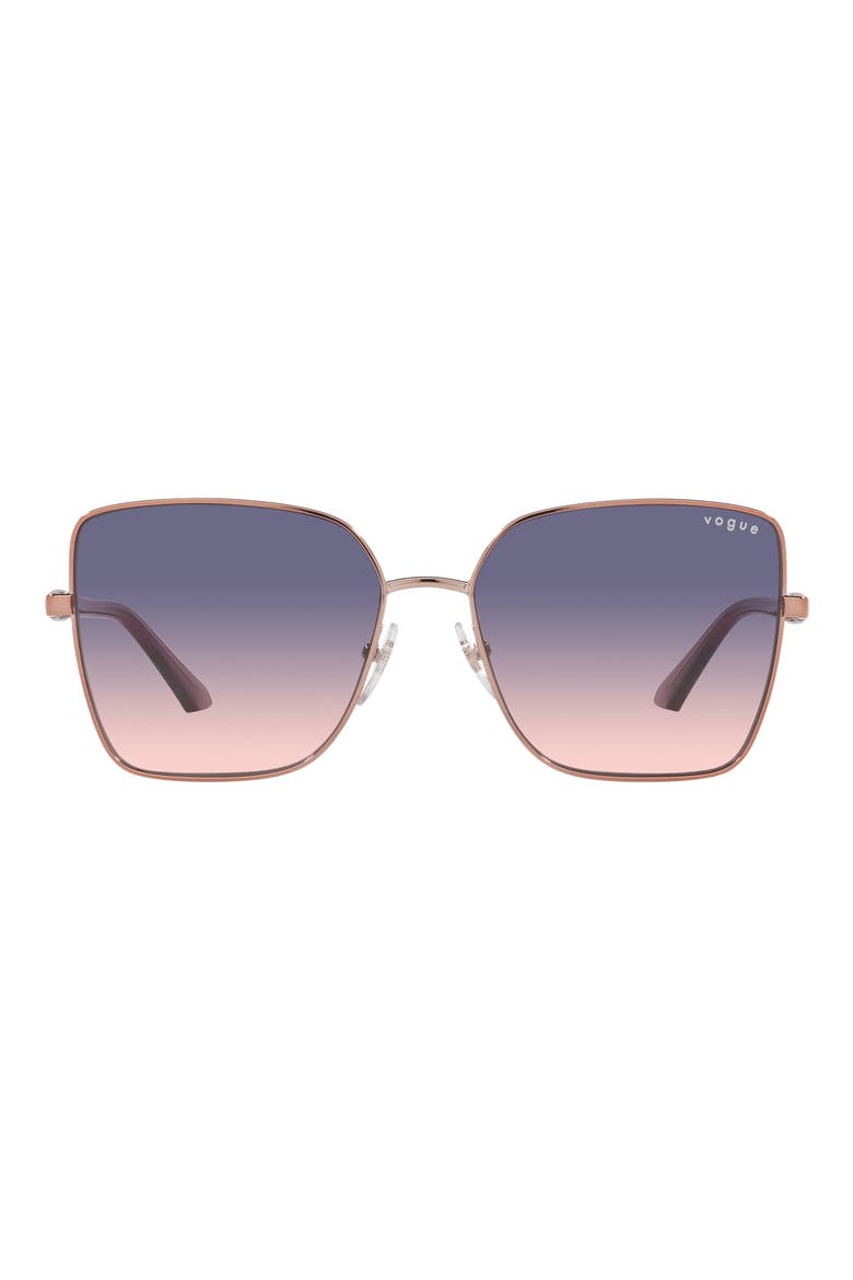 58mm Gradient Butterfly Sunglasses, Main, color, PINK GOLD