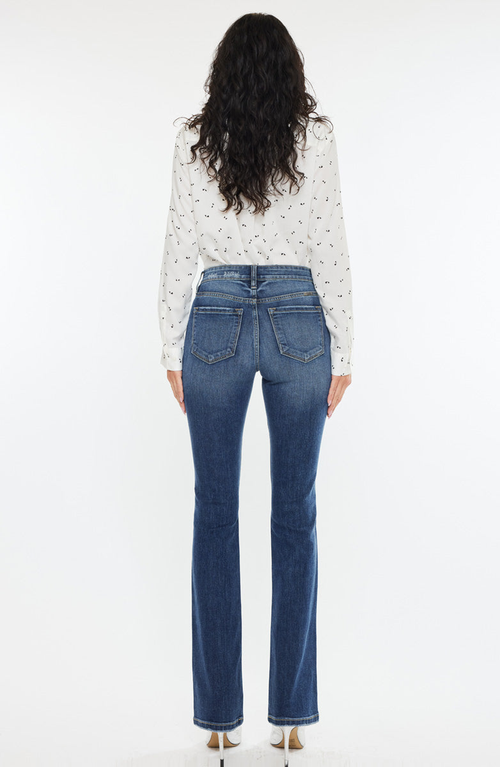 Kancan Brooklyn Essentials High Rise Skinny Bootcut Jeans In White