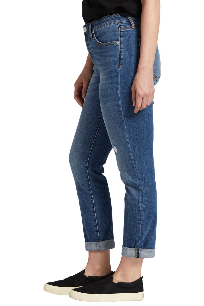 Carter Mid Rise Crop Girlfriend Jeans, Alternate, color, EVERTON BLUE