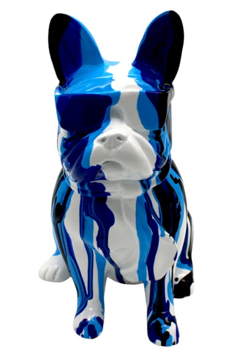 Blue Graffiti Bulldog Art Decor