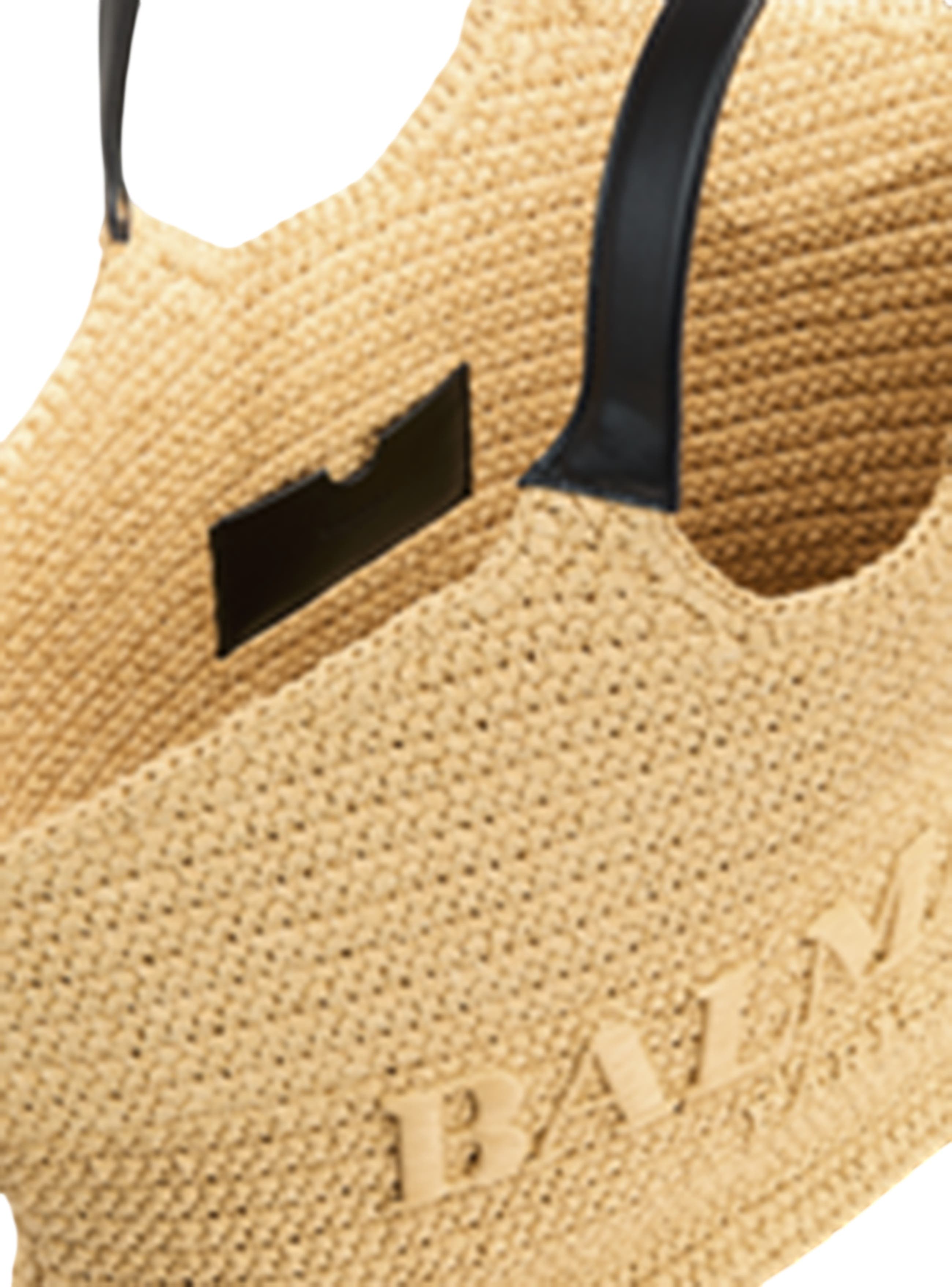 Balmain crochet tote bag, Alternate, color, Beige