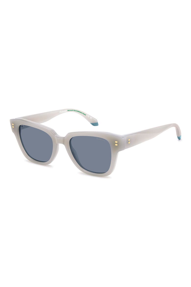 51mm Polarized Cat Eye Sunglasses, Alternate, color, WHITE/ BLUE PZ