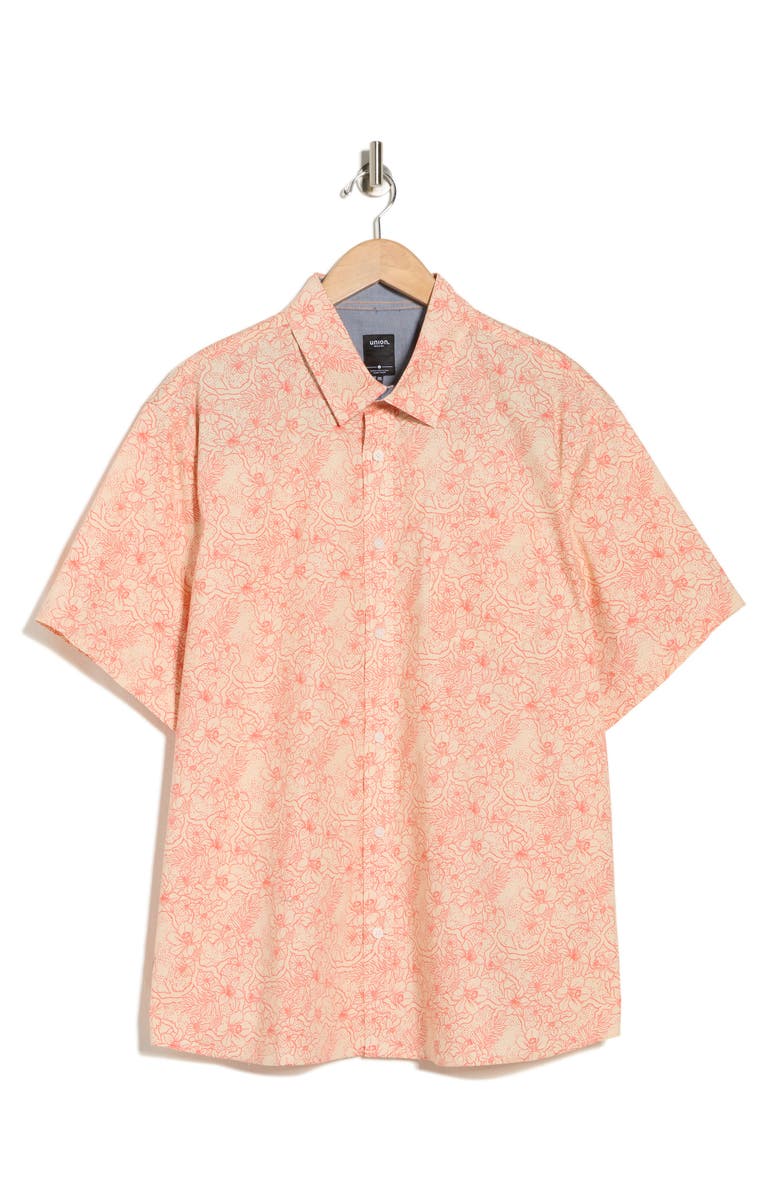 Union Yolo Medallion Print Short Sleeve Relaxed Fit Shirt, Main, color, Ecru