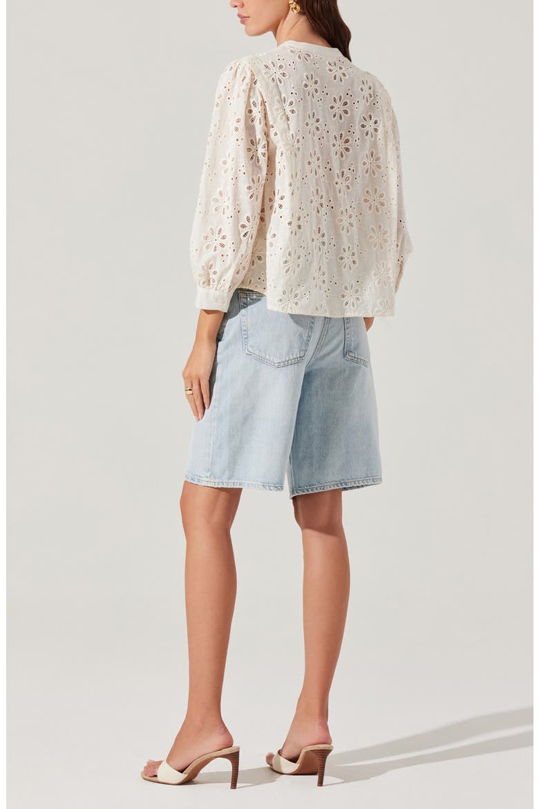 Savanna Cotton Eyelet Top, Alternate, color, CREAM