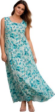Roaman's Hand Crinkled Sleeveless Dress