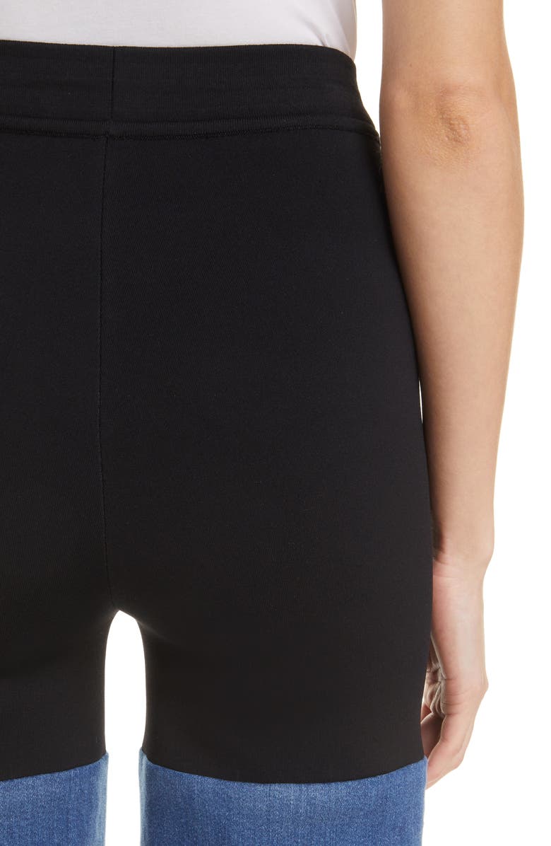 Alaïa Contrast Panel Straight Leg Jeans, Alternate, color,