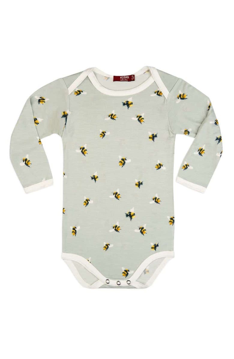 Milkbarn Long Sleeve One Piece, Main, color, Bumblebee