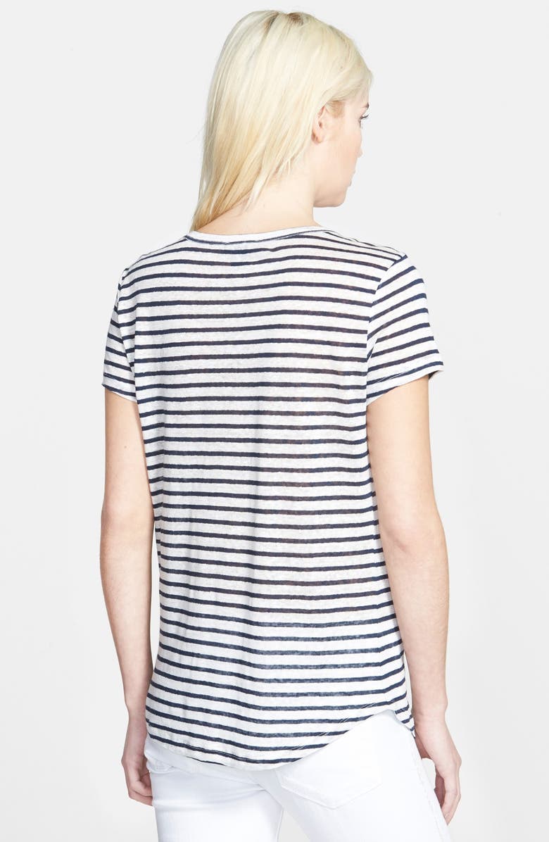 PAIGE 'Lynnea' Stripe V-Neck Pocket Tee, Alternate, color,