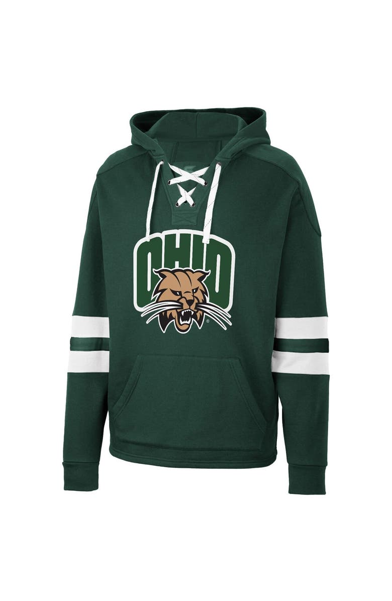 COLOSSEUM Men's Colosseum Green Ohio Bobcats Lace-Up 4.0 Pullover Hoodie, Alternate, color,