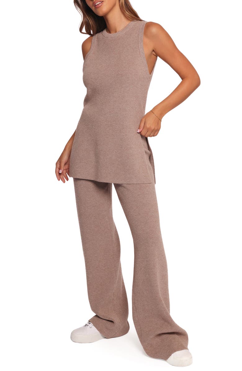 Petal & Pup Ellory Knit Tank & Pants Set, Alternate, color, Taupe Marle