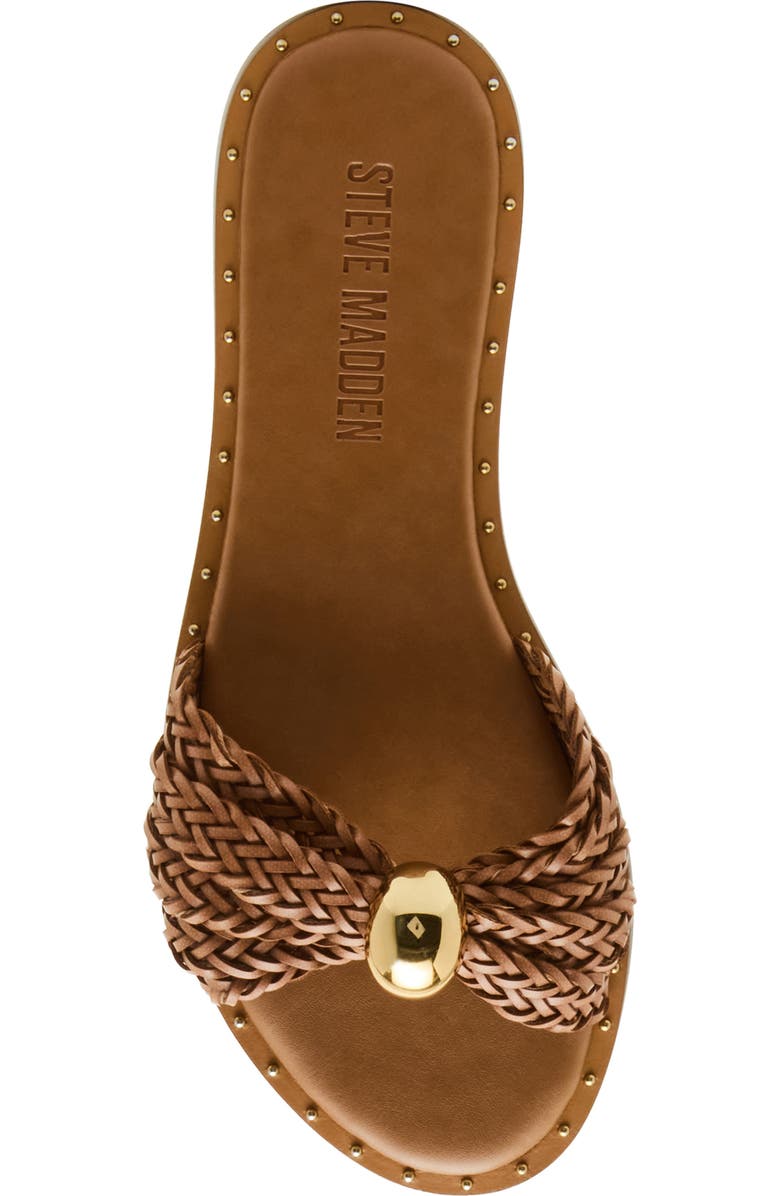 Steve Madden Dipsy Slide Sandal, Alternate, color, Cognac Leather