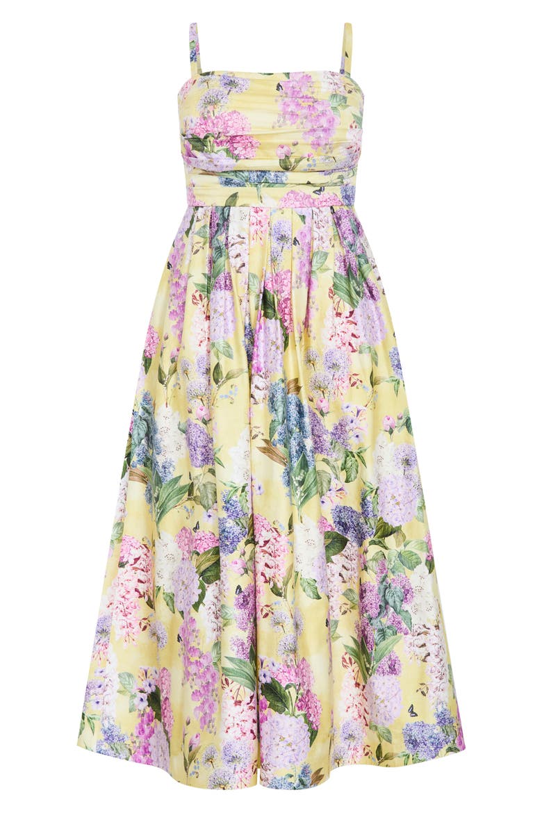 Rosalee Floral Maxi Dress, Alternate, color, LEMON HYDRANGEA