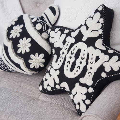 Carol & Frank Onyx Joy Shaped Throw Pillow, 16" X 18" In Black