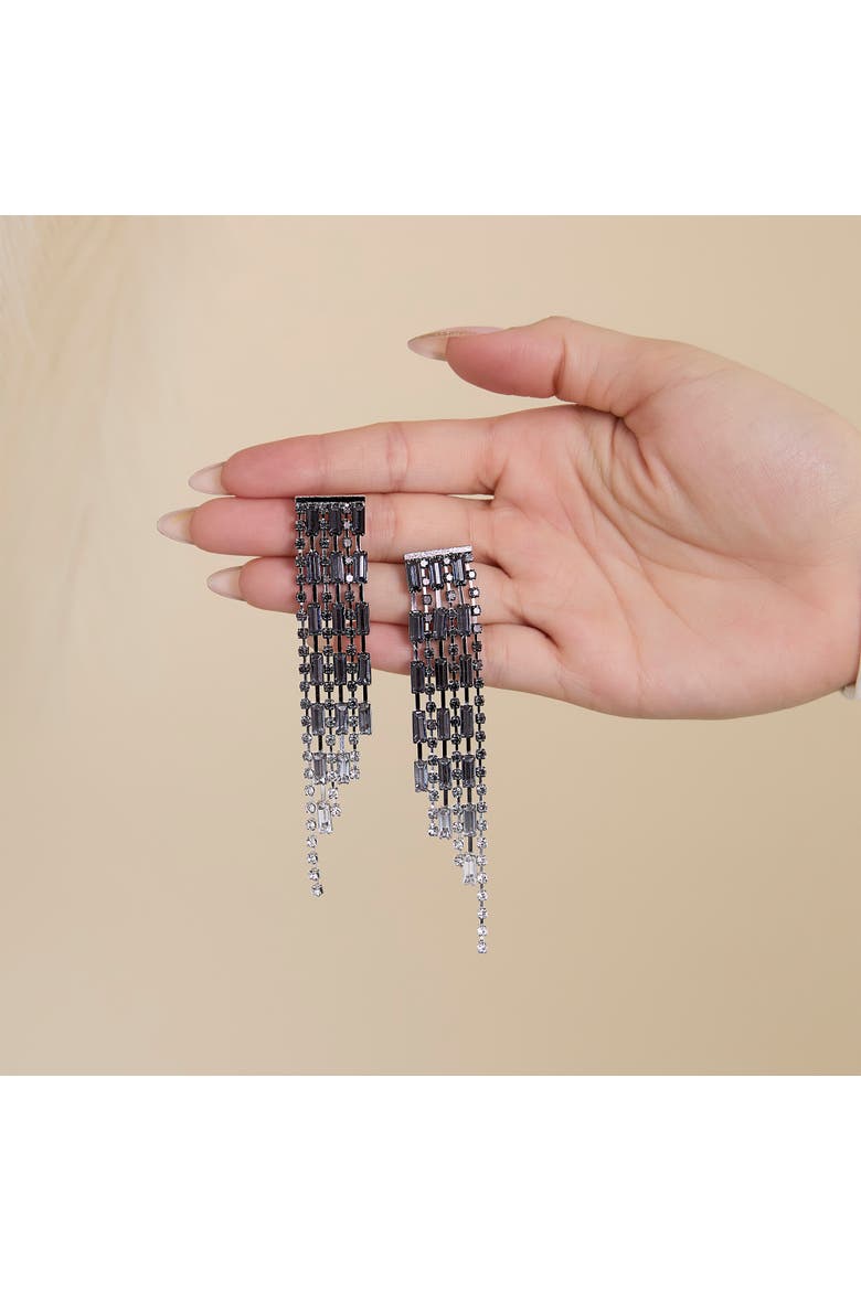 Tiered Crystal Fringe Earrings, Alternate, color, Gold
