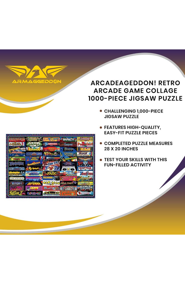 Toynk Arcadeageddon! Retro Arcade Game Collage 1000-Piece Jigsaw Puzzle, Alternate, color, Multi-Color
