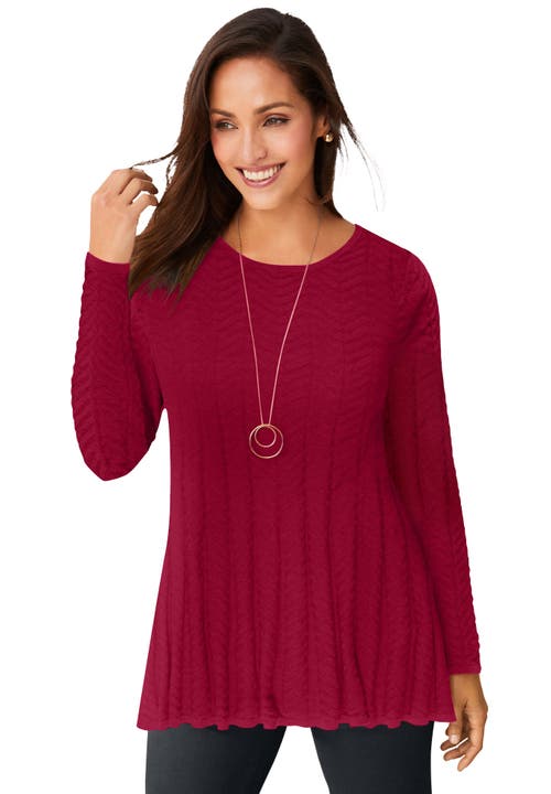 Jessica London Chevron Fit & Flare Sweater