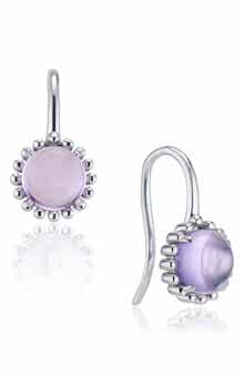 House of Frosted Eloise Sterling Silver Amethyst Floral Drop Earrings