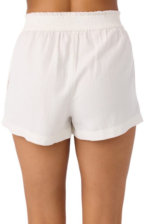O'neill Sanders Smocked Waist Shorts In White