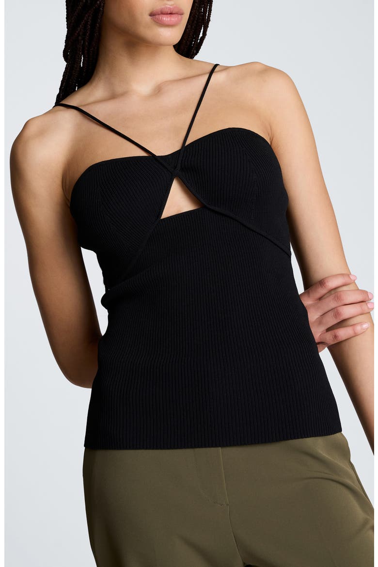 Rib Sweater Tank, Main, color, BLACK