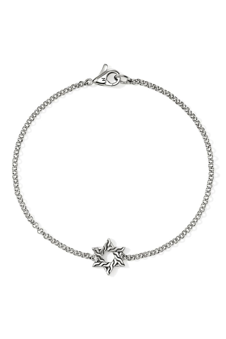 JH Essentials Star of David Bracelet, Main, color, SILVER