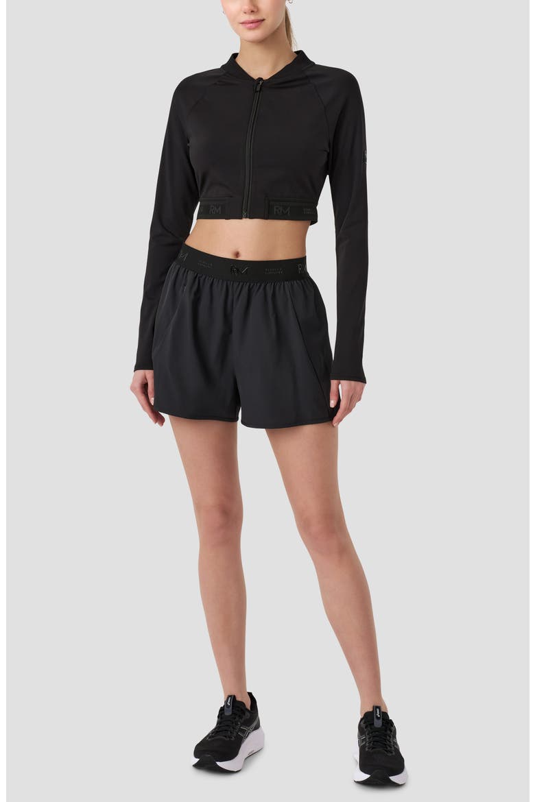 Zip Front Crop Jacket, Alternate, color, BLACK