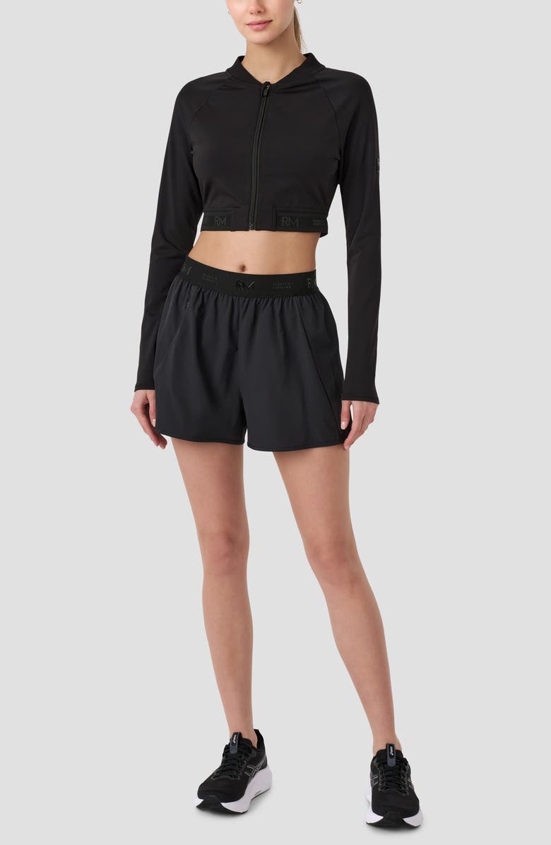 RM Rebecca Minkoff Zip Front Crop Jacket, Alternate, color, Black