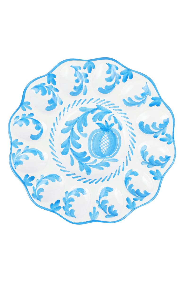 VIETRI Arezzo Egg Platter, Main, color, Turquoise/Aqua