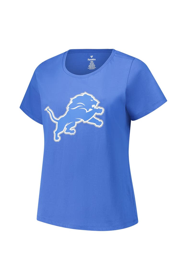 Women's Aidan Hutchinson Blue Detroit Lions Plus Size Fair Catch Name & Number Scoop Neck T-Shirt, Alternate, color, Blue