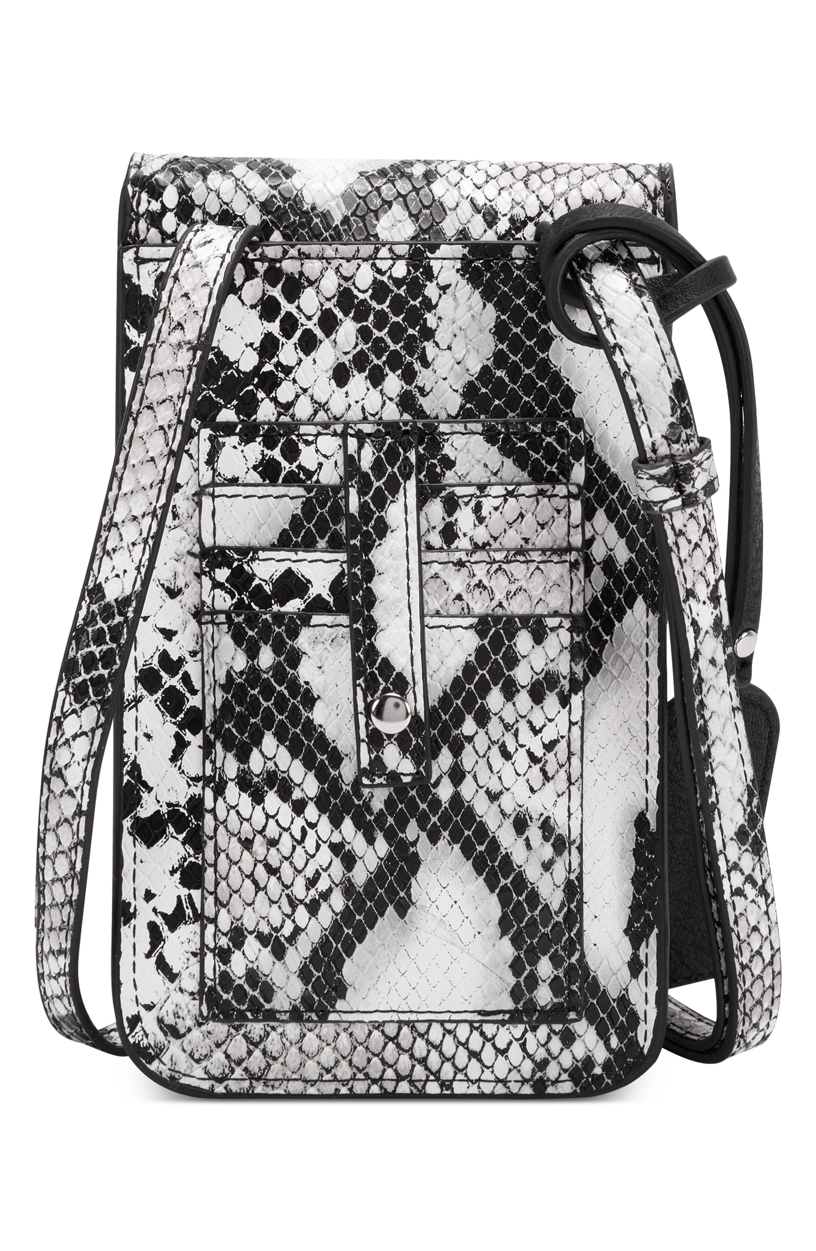 Salex Faux Leather Phone Crossbody Bag, Alternate, color, WINTER SNAKE