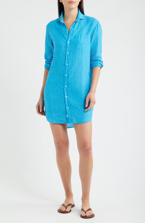 Mary Classic Long Sleeve Linen Shirtdress