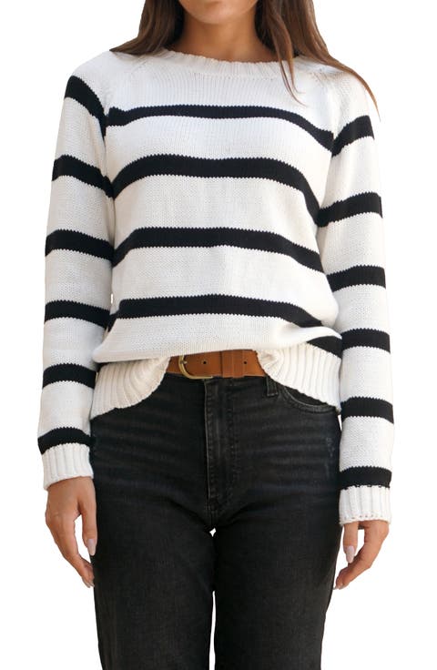 Sloane Stripe Cotton Crewneck Sweater