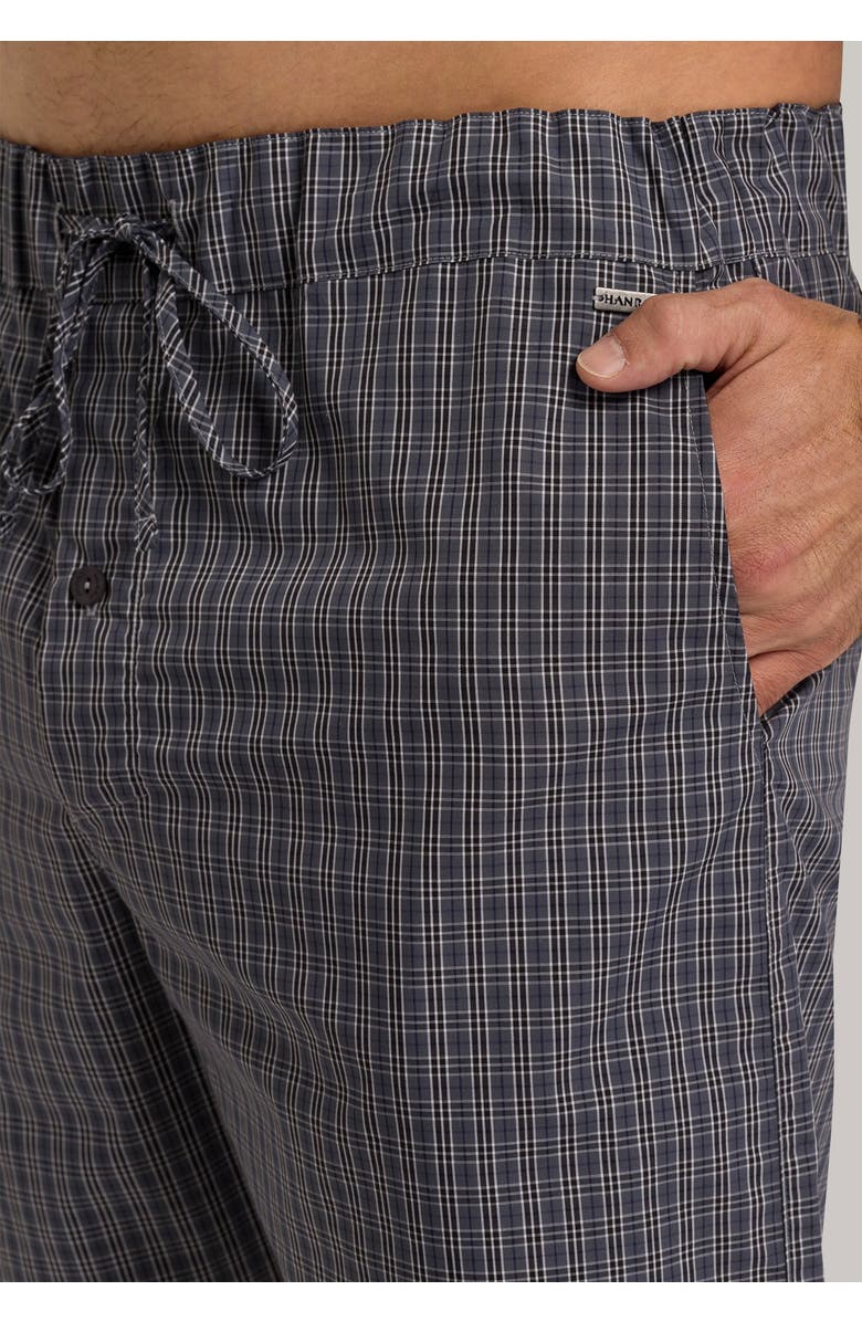 Hanro Night And Day Woven Cotton Shorts, Alternate, color, Grey Check