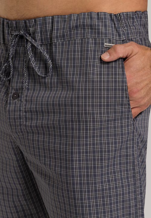 Hanro Night And Day Woven Cotton Shorts In Grey Check