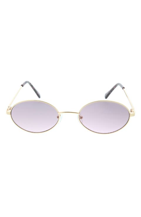 58mm Slim Metal Oval Sunglasses