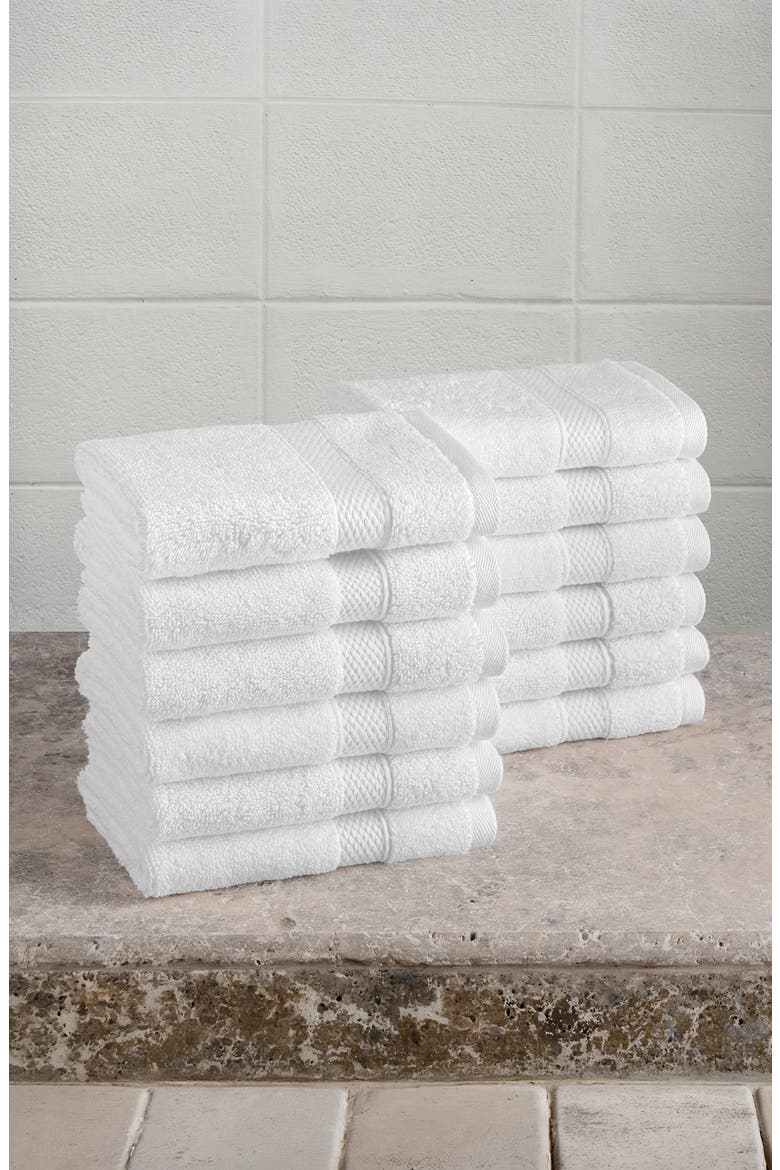 12-Pack Anovia Cotton Washcloths, Alternate, color, WHITE