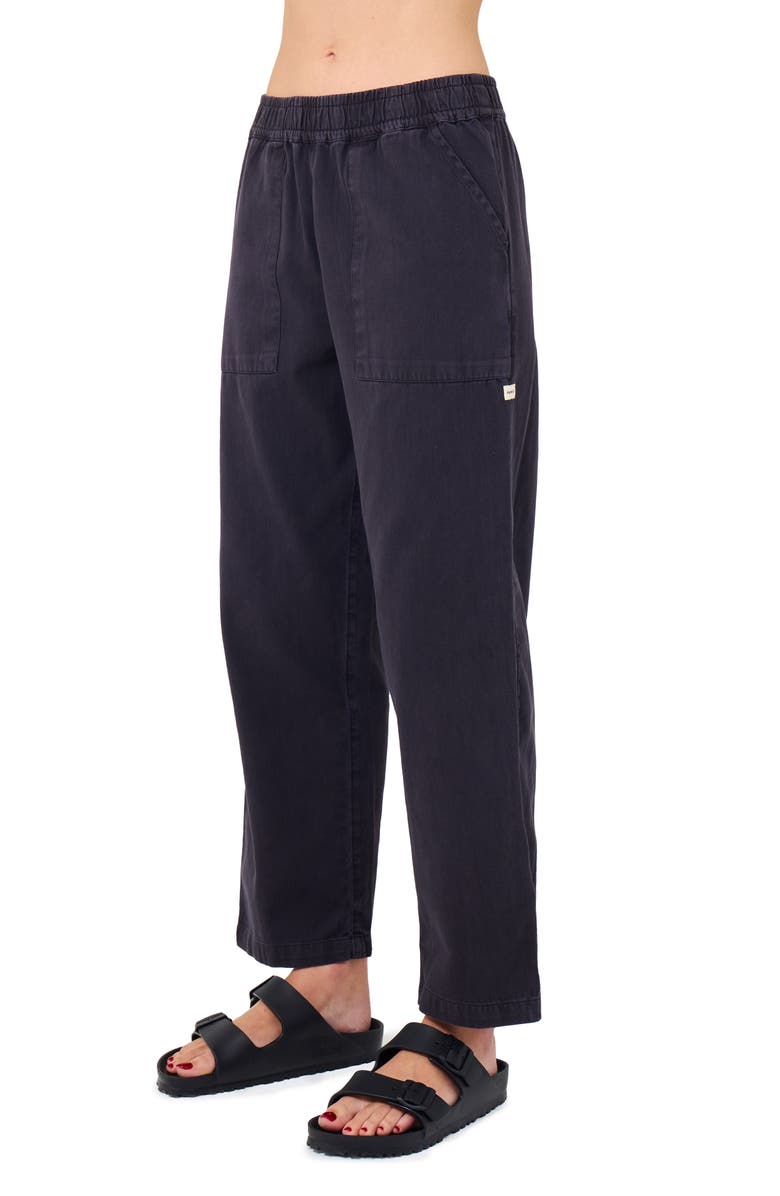 Hurley Wavy Days Wide Leg Pants, Alternate, color, Off Black