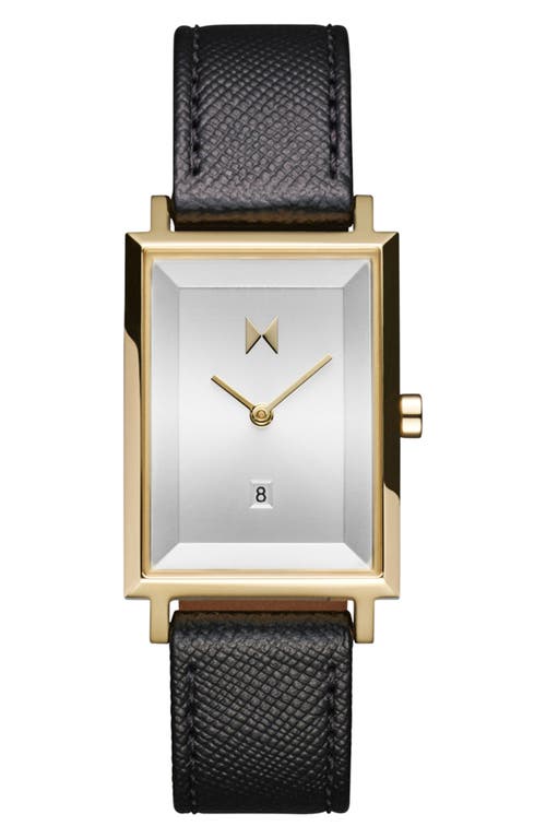 Mvmt Women's Signature Square Black Leather Strap Watch ,24mm In Black